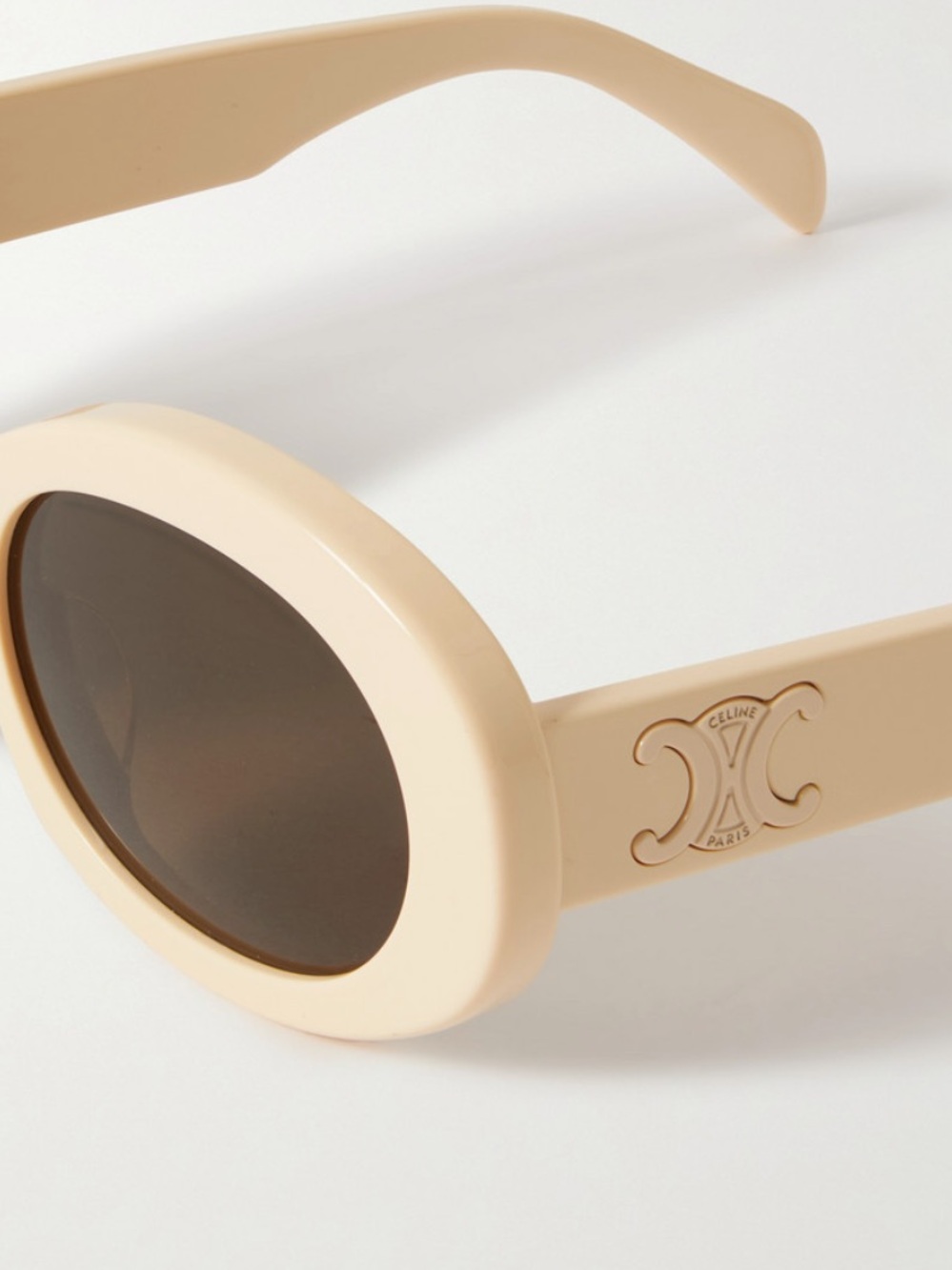 Celine Triomphe Oval Sunglasses, 52mm color ivory/brown solid - Picture 10 of 11